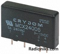 SIL solid state relay,5A 240Vac