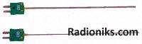 K insulated thermocouple w/plug,6x250mm