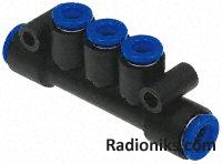 Pneumatic 1 sided manifolds,3x4mm outlet