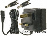 3 pin UK AC output adaptor,9V 7VA