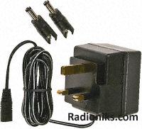 3pin UK regulated mains adaptor,12V 3W