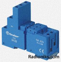 DIN rail mount 3PCO relay socket