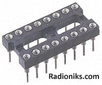 24 way turned pin DIL socket,0.6in pitch (1 Tube of 16)