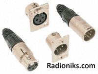 6 way nickel finish XLR cable mount skt