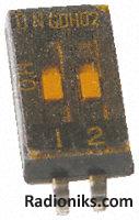 2way half pitch surface mount DIL switch