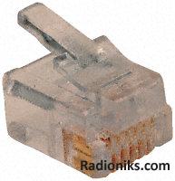 6/6 round solid/strd wire data plug,1.5A (1 Pack of 10)