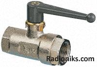 Std brass ball valve,1/4in BSPP F-F