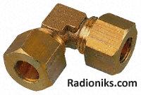 Brass equal elbow,10 x 10mm comp (1 Pack of 5)