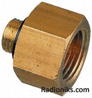 Brass increaser,1/8 BSPP Mx1/4in BSPP F (1 Pack of 5)