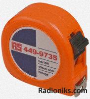 Orange high visibility measuring tape,5m