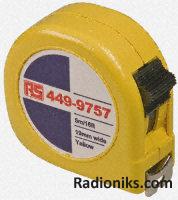 Yellow high visibility measuring tape,5m