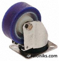 Soft blue tyre swivel castor,100mm wheel