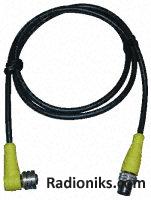 M12 3W Str.plug-R/A Skt PVC 2M Lead