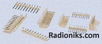 10 way r/a unshrouded PCB header,0.156in