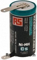 Hi-temp tagged NiMH cell,SC,2200mAh 1.2V