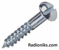 Slotted round head woodscrew,No.8x1in (1 Box of 100)