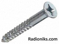 Cross csk head woodscrew,No.8x1 1/2in (1 Box of 100)