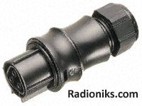 3 pole connector,spring,female,6-10mm