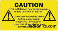 Wiring regs warning label (1 Bag of 10)