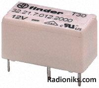 SPDT miniature PCB relay,6A 12Vdc 1500W