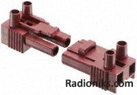 Brown 2 way plug terminal block,16A 400V (1 Pack of 5)