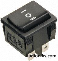 D3 blk DPDT on-off-on sw, I/0/II,10/6A