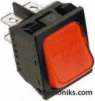 A1 blk DPST on-off switch, blank, 16/10A