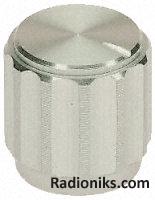 Solid fluted aluminium knob,15mm dia