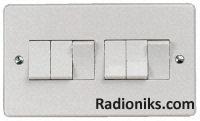 Switch Flush Fitting,6A,2 Way,6 Gang
