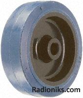 Blue Rubber Wheel 125 dia Plain Bore