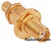 SMA crimp bulkhead jack, RG174