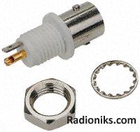 BNC Ni-pl insul bulkhead socket, 50 ohm