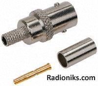 BNC Ni-pl straight jack, 50 ohm, RG58