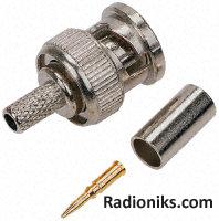 BNC Ni-pl straight plug, 50 ohm, RG58