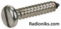 Slotted self tapping screw,No.4x9.5mm (1 Bag of 100)