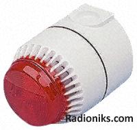 White base red lens beacon sounder,24Vdc