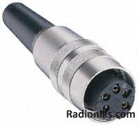 Connector,Circular,DIN,Cable Socket,IP40,7 way,solder terminals,straight version,KV70