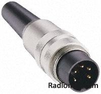 Connector,Circular,DIN,Cable,Plug,IP40,7 way,solder terminals,straight version,SV71
