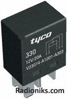 Automotive plug-in relay,15A SPCO 12Vdc