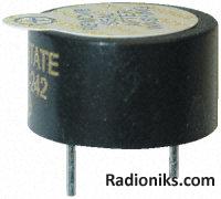 PCB mount audio buzzer 12Vdc 70dB