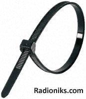 Black Cable Tie, 385x7.6mm (1 Bag of 100)