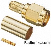 SMA crimp reverse polarity straight plug