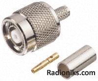 TNC crimp reverse polarity straight plug