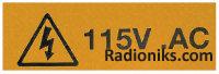 Hazard label  115V a.c. ,20x60mm (1 Pack of 20)