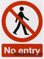 SAV label  No entry ,200x150mm (1 Pack of 5)