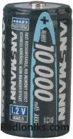 D NiMH battery,pipped,1.2V 10000mAh (1 Pack of 2)