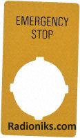 Rectangular emergency stop legend plate (1 Pack of 10)