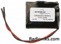 Prismatic Li-Ion battery,3.75V 2600mAh