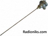 Thermocouple J  with head, 6 x 200mm