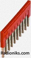 10 way x 4mm plug in bridge,red (1 Pack of 5)